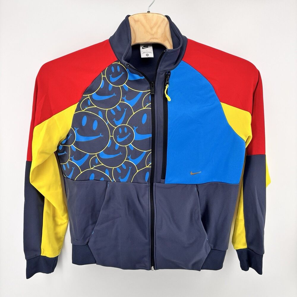 Nike Men's L Smile Face Colorblock Track Jacket Full Zip Multicolor